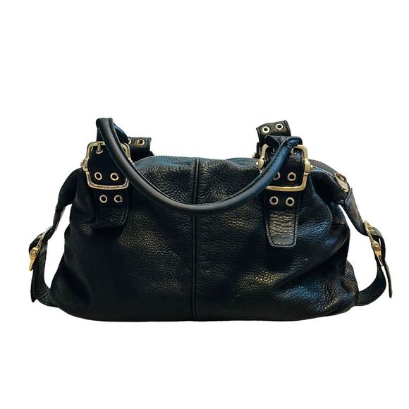 Michael Kors Black Soft Black Leather & Gold Hardware Satchel - Picture 4 of 13